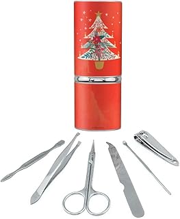 Christmas Tree with Candles Stainless Steel Manicure Pedicure Grooming Beauty Care Travel Kit