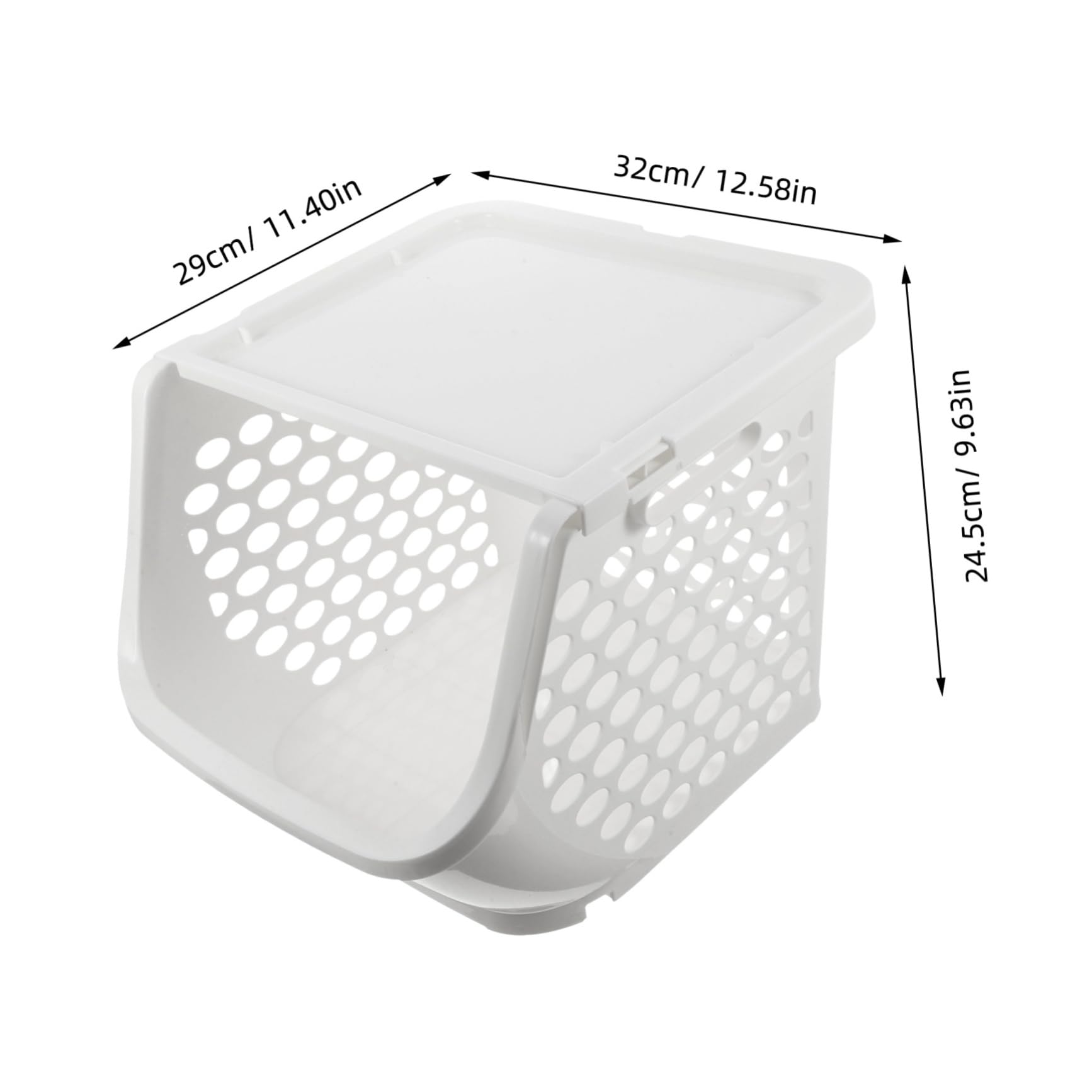 IMIKEYA Panier de Rangement Empilable Conservation Fraîcheur Design Gain de Place Plastique Blanc pour Fruits et Légumes pour Plan de Travail Cuisine