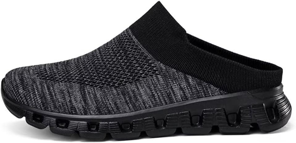 Jakcuz Men Backless Sneakers Breathable Mule Cushion Open Back Casual Slippers for Men - Image 3