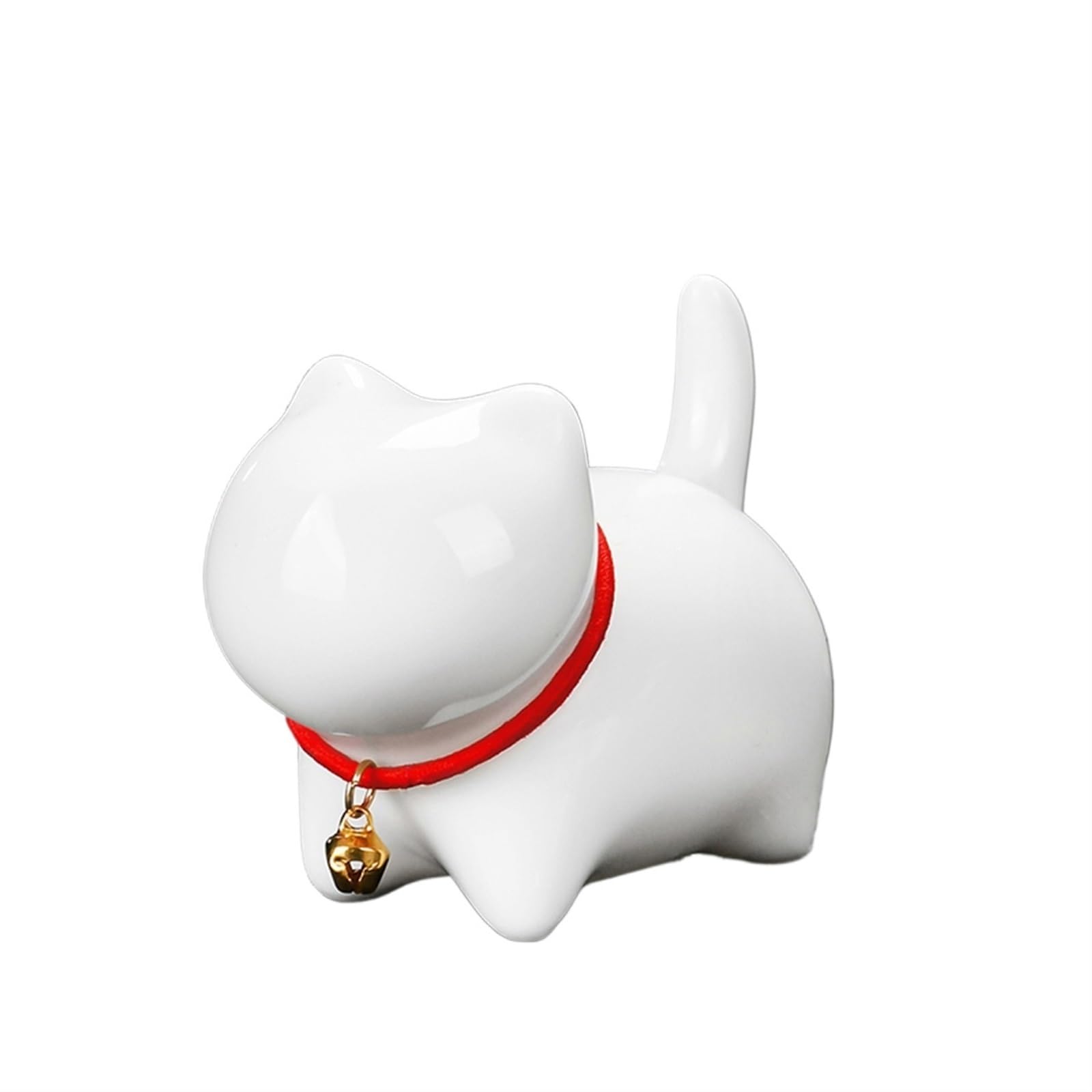 figurki zwierzątek， Uroczy biały kotek ceramiczna figurka zestaw do herbaty akcesoria statua ceremonia herbaty biurko zwierzę, zwierzę ozdoba prezenty