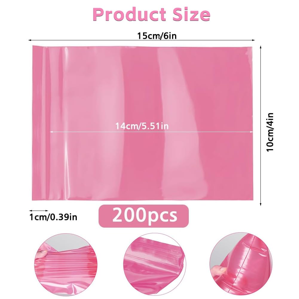 200 bolsas higiénicas para compresas sanitarias, 15 x 10 cm, bolsas de eliminación de tampo, bolsas higiénicas femeninas (rosa)
