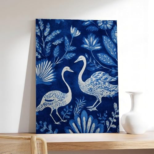 Art sur toile cygne et étoile - Impression botanique haut de gamme 30x45