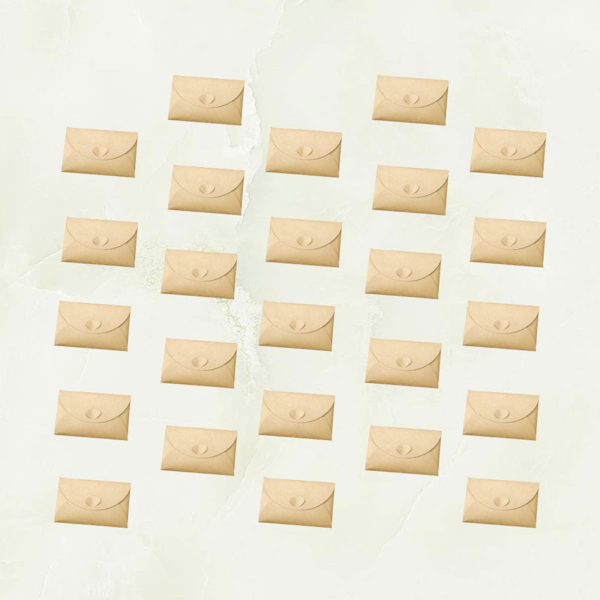 Lurrose Lot De 100 Enveloppes Kraft Vierges Avec Fermoir En Forme De Cœur Style Vintage Pour Cartes Postales Et Cartes De Visite