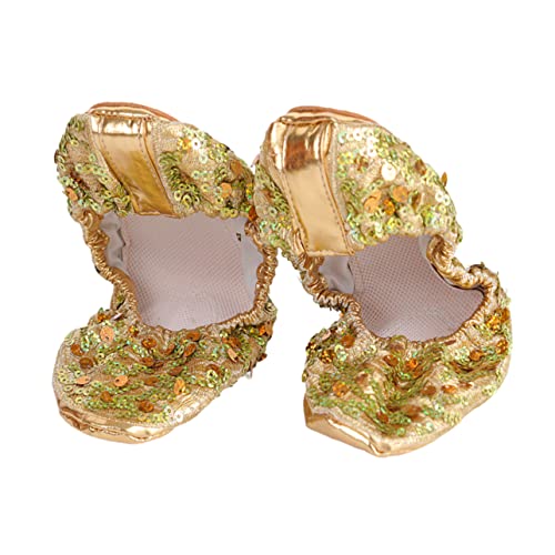 SOIMISS 1 Par Zapatos Latinos Zapatos De Baile De Ballet para Niñas Poseedor Equipo De Calistenia Zapatillas De Ballet Pilates Zapatos De Ballet para Niñas Punta Figurilla Baratijas Golden