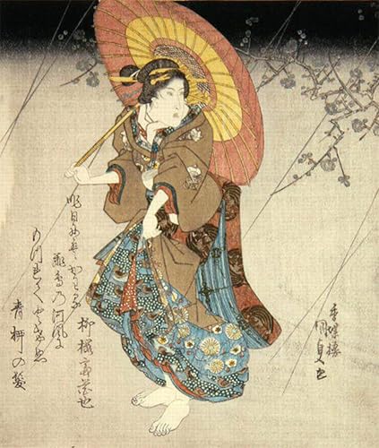 Affiche Toile Utagawa Kunisada Estampe Japonaise Iwai Kumesaburo II Tableau Salon 60x90cm