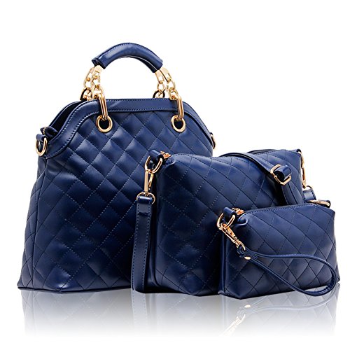 Sac en bandoulière femme rhombique au design géométrique unique et kit trois pièces