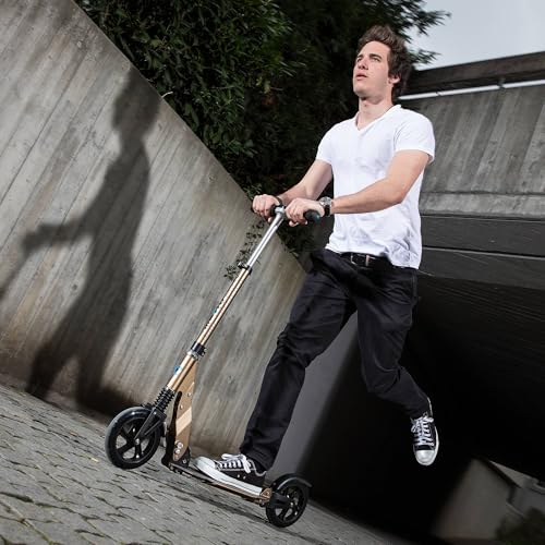Image of Micro Kickboard | Suspension Scooter for Teens & Adults | Riders up to 250 lbs | 2 Wheel | Large 200 mm PU Wheels | Adjustable Handlebar | Smooth Commuter Ride | Swiss Design