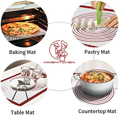 Silicone Baking Mat, Non Stick Pastry Mat Sheet for Dough Rolling, Nonslip Fondant/Pie Crust Mat, Counter Mat Oven Liner Mat for Making Cookies Macarons Bread Baking Supplies Extra Large 26 x 16 Inch