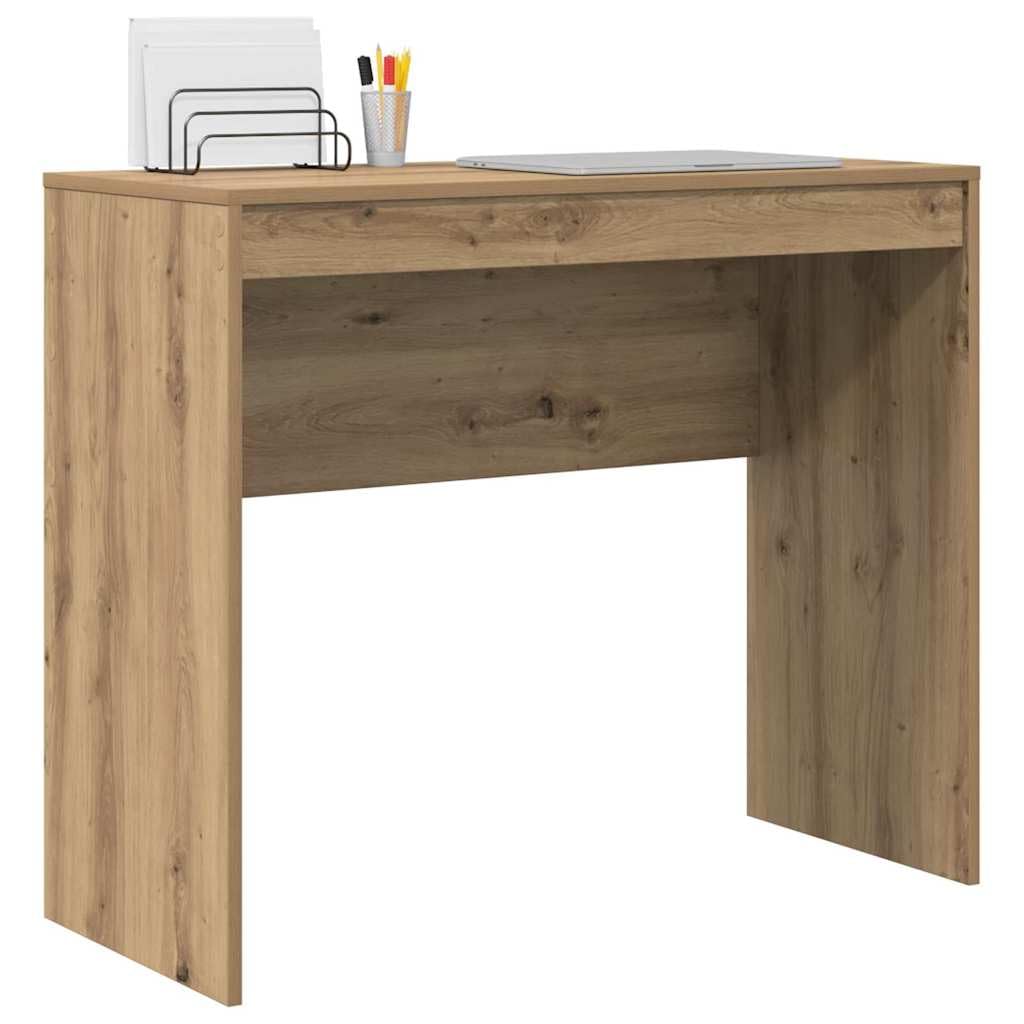 vidaXL Desk Artisan Oak 90 x 40 x 76 cm, Compact Desk, Modern Style, Ergonomic Workspace, Functional Writing Table, Durable Indoor Furniture for Small Rooms