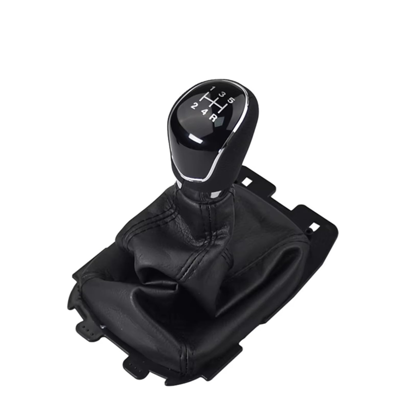 Srvsqtptvk 5 Speed Car Shift Knob For Ecosport 2013-2018 Black 5/6 Speed Manual Gear Shift Knob Pu Gaiter Boot Cover Interior Shifter(5 Speed)