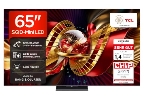 TCL 65C8L SQD-Mini LED 65 Zoll Fernseher, 4K Smart TV, Google TV, HDR10+