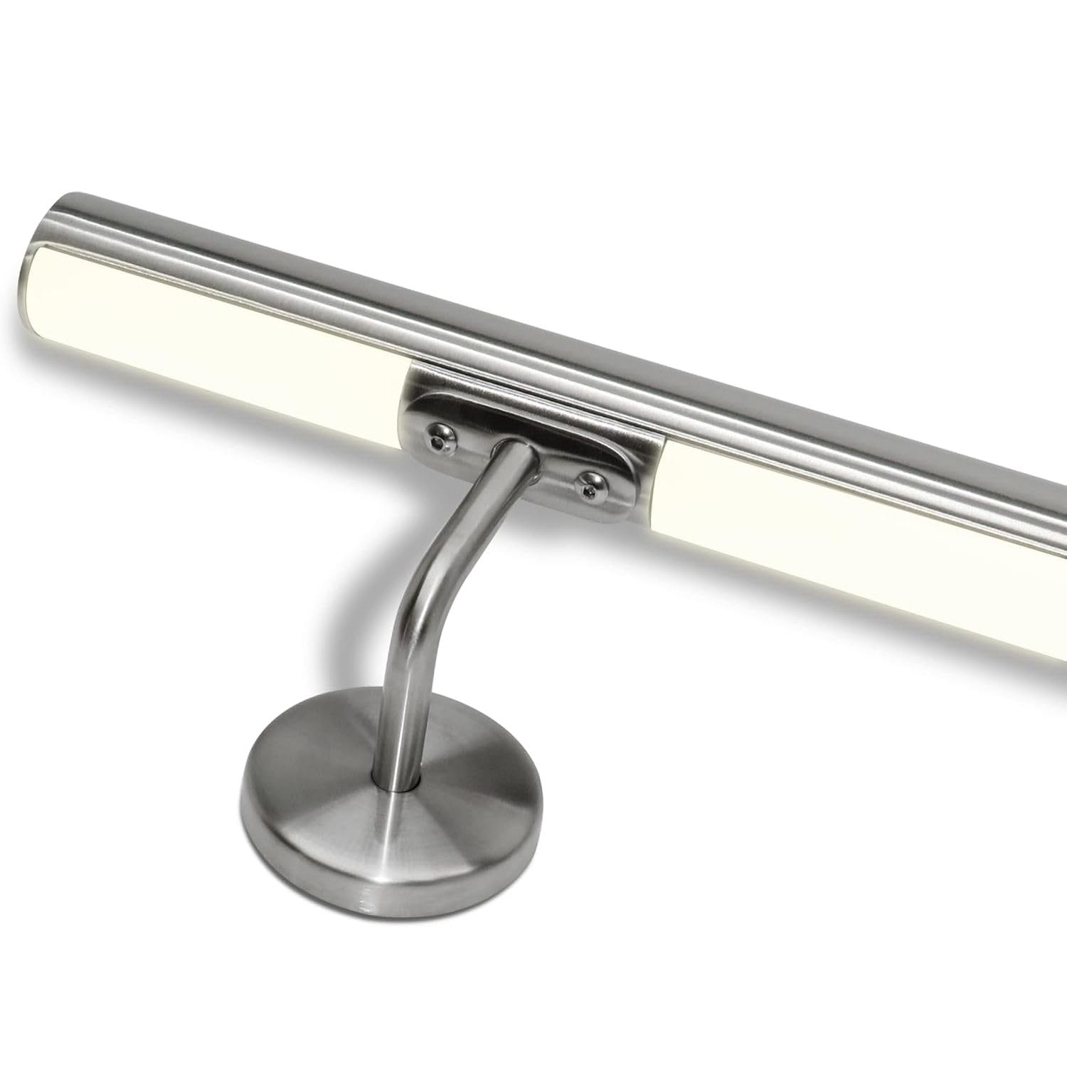 Corrimano per scale in acciaio inox con led bianco naturale multicolor predisposizione led (300 cm, Corrimano con LED luce naturale 4000k)