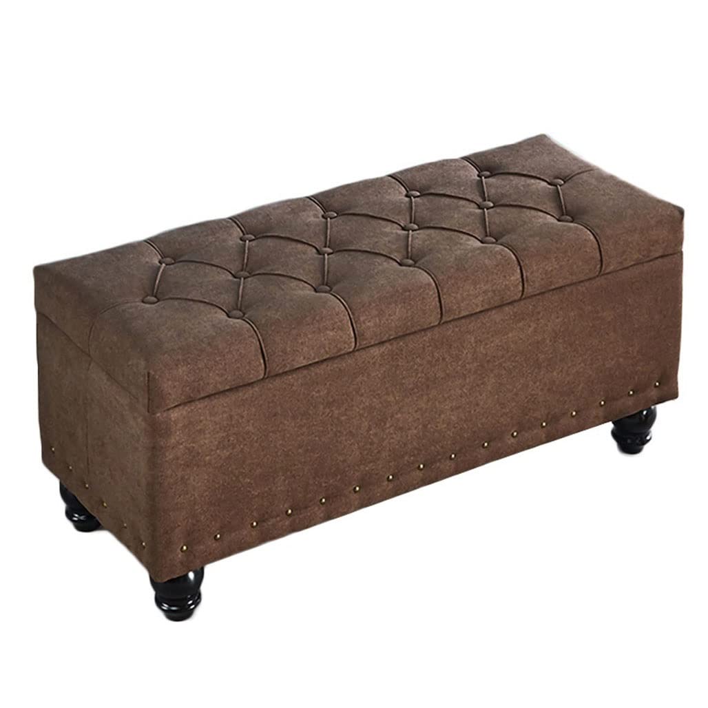Banc de rangement robuste 881 LB avec charnière de sécurité en tissu café f