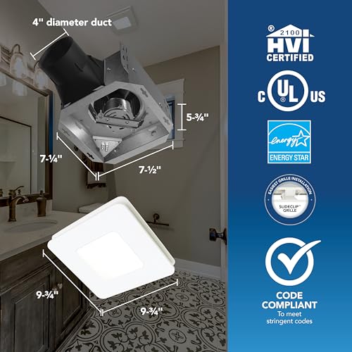 image for Broan-NuTone Bathroom Exhaust Fan with Light, LED, Easy Install, 80 CF