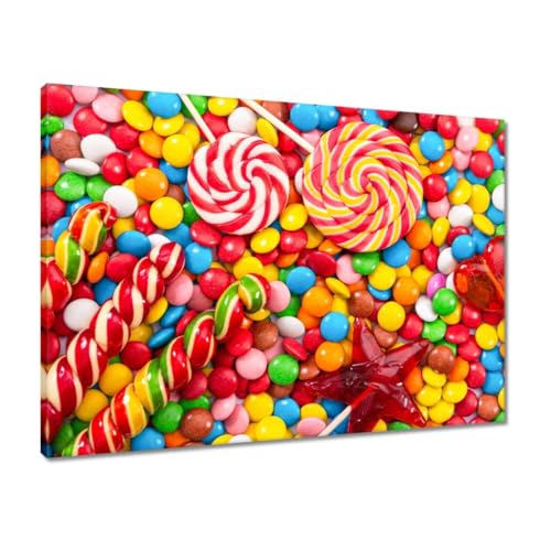 Peinture bonbons imprimée sur toile tableau mural 70x50cm déco salon moderne H10609M