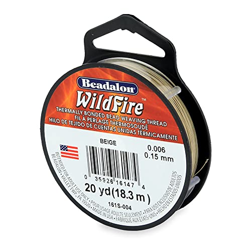 Beadalon Wildfire Beading Thread Jewelry Fishing Line, Beige - 0.006"/ 20yd