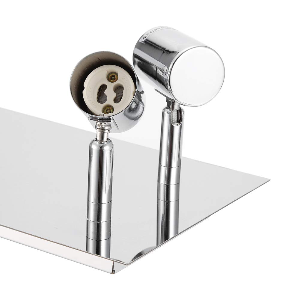 Greensen LED Deckenleuchte 6 Köpfe Bad Deckenlampe Edelstahl Deckenstrahler mit GU10 Lampenfassung Deckenspots Schwenkbar Leuchtmittel für Wohnzimmer Schlafzimmer Badezimmer