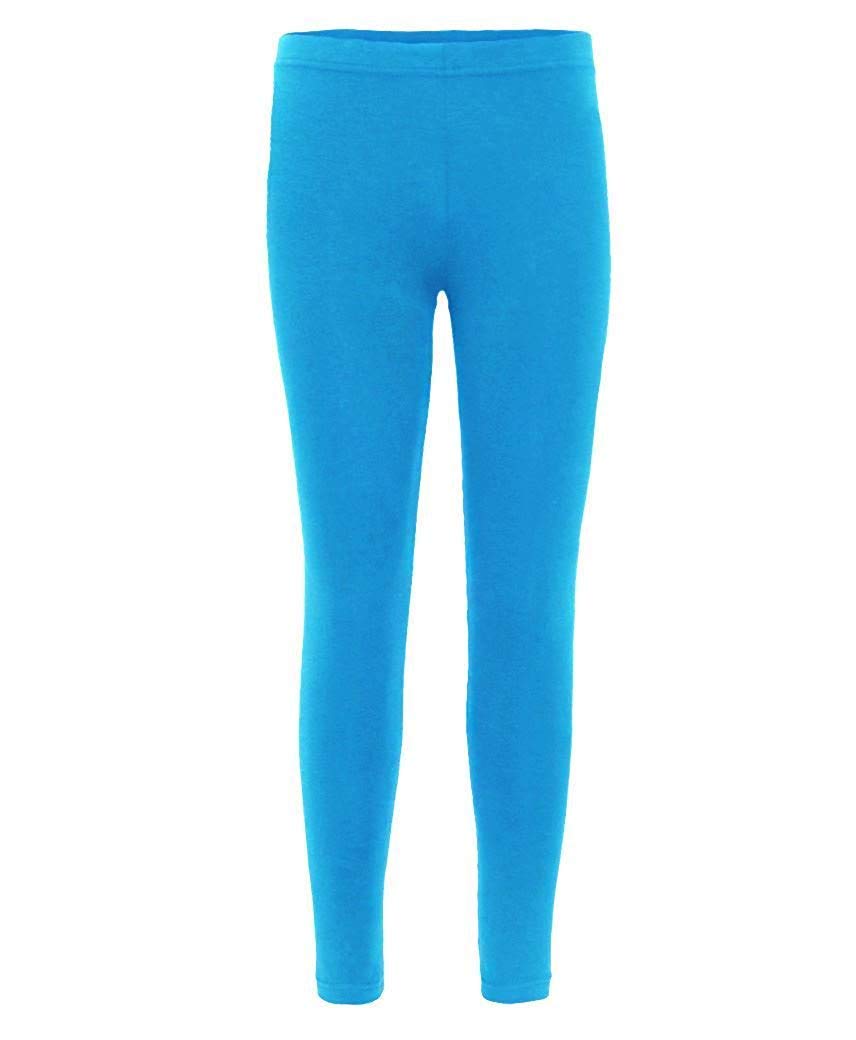 Kids Plain Leggings in Turquoise 4-5 Years