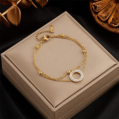 Cadeau pour filles : bracelet tendance à pendentif rond vintage pour fête