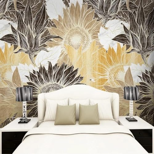 Plante fleur de tournesol papier peint mural 3D multi-taille chic
