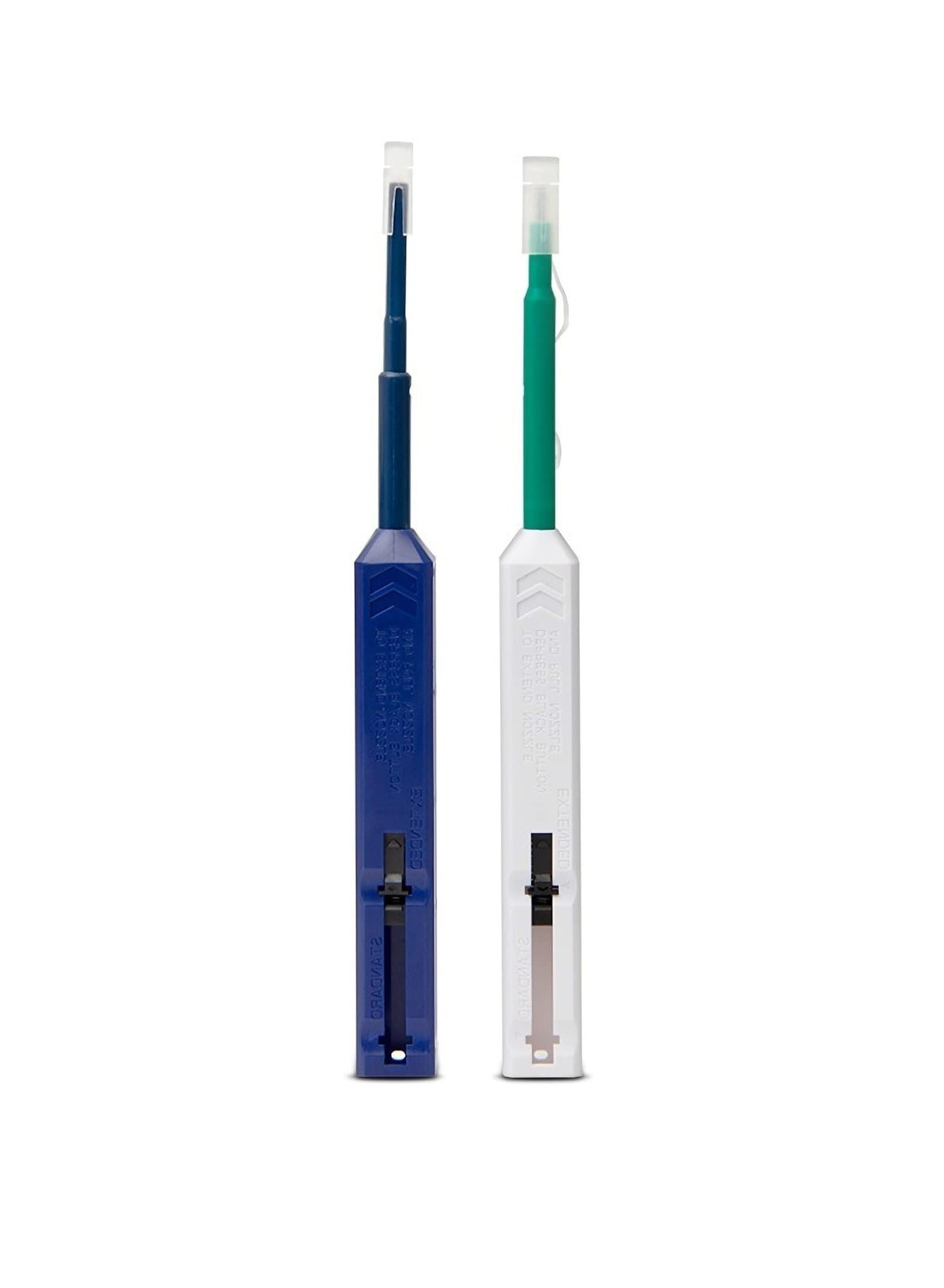 Dual Fiber Optic Cleaner Set for LC MU SC Connectors, 2 Pcs Cleaning Pens for 1.25mm and 2.5mm Fiber Optics