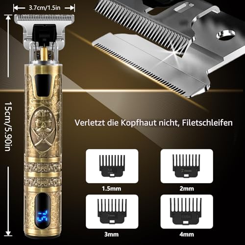 Haarschneidemaschine Profi Barttrimmer Herren, Barber Rasierer Herren