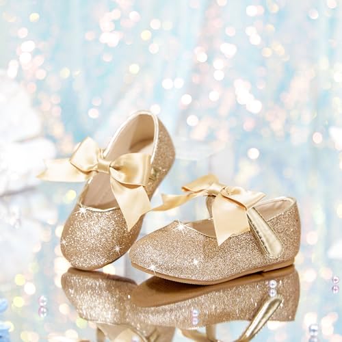 Image of PHIRAMIN Tollder Girl Dress Shoes - Little Girl Ballet Flats for Wedding Party