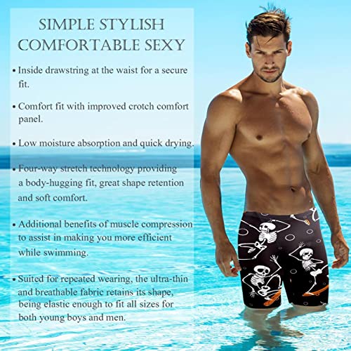 Short de bain homme squelette Halloween multicolore 3XL