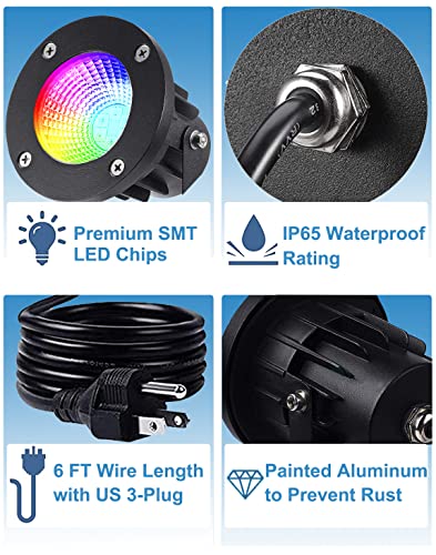 Lcared Landscape Lighting 18W Rgbw Led Spotlights, Color Changing Lights With Remote Control 120V Rgb Waterproof Flood Spot For Yard Garden Path Patio Tree (2 Pack), Black #TOP3