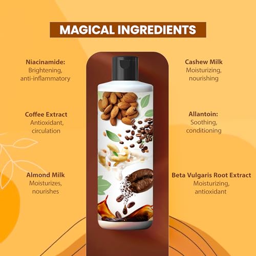 Image of Bath&Bathe Comfort Cappuccino Body Wash Shower Gel | Coffee & Cashew Milk Infused Body Cleanser | 100% Vegan, Natural, Sulfate-Free | Deep Hydration, Allantoin-Soothing, 500 ml- Pack of 2