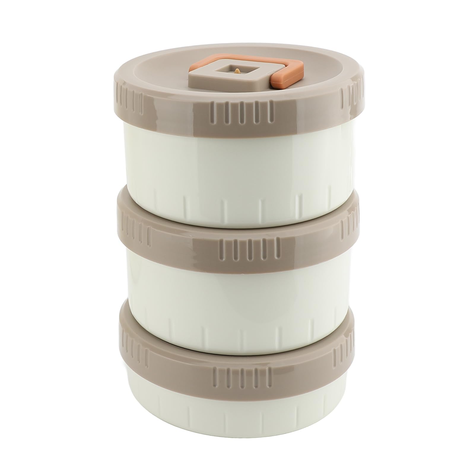 Bewinner Tarro de Comida de Acero Inoxidable de 6 Litros con Aislamiento Al Vacío, Lonchera Apilable de 3 Niveles con Asa, Contenedor de Comida Caliente a Prueba de Fugas para Viajes de Camping en