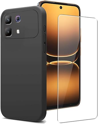 for Infinix Note 60 Pro Case Black with 1 Pack Screen Protector