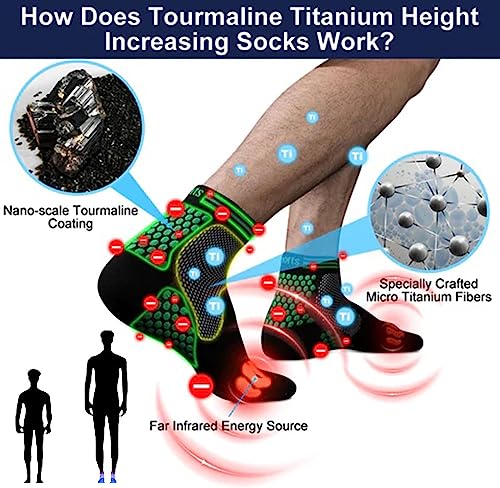 FETNHU HIGHERSOCKS 2023 Far Infrared Schorl Titanium Ion Heightening Booster Socks, Breathable Comfort Pressure Running Socks2