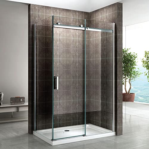 ALIXA Cabine de douche H 200 cm porte coulissante en verre 8 mm transparent 95 x 110 cm (porte 110)