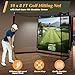 Golf Net with Simulator Impact Screen and Target Cloth, 10x8ft Golf Practice Net for Backyard, Portable Heavy Duty Golf Hitting Net for Outdoor Indoor