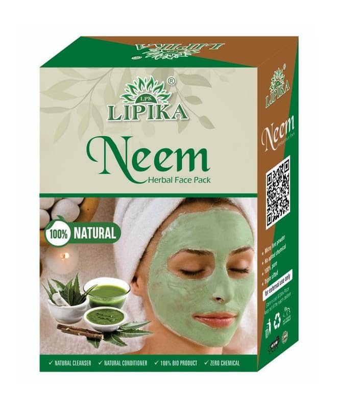 Lipika Neem Face Pack 200gm With Goodness Of Neem Quality this pack helps your skin to regeneration naturally | Naturally | chemical free| Every Type Skin|