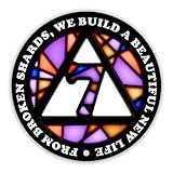 Stained Glass 7 Year AA Chip Sobriety Coin Medallion, Fragments to Freedom Alcoholics Anonymous Addiction Recovery Anniversary Token, Inspirational Sober Gifts for Men and Women by the Token Shop