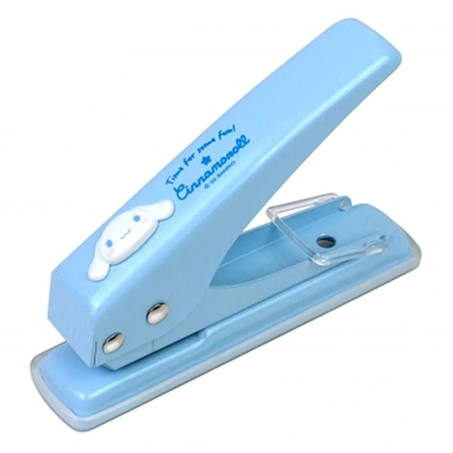 LENITH Animal Character Cinnamoroll One Hole Punch, Hole Puncher, Low Force, 16 Sheet Punch Capacity Blue and White Dog