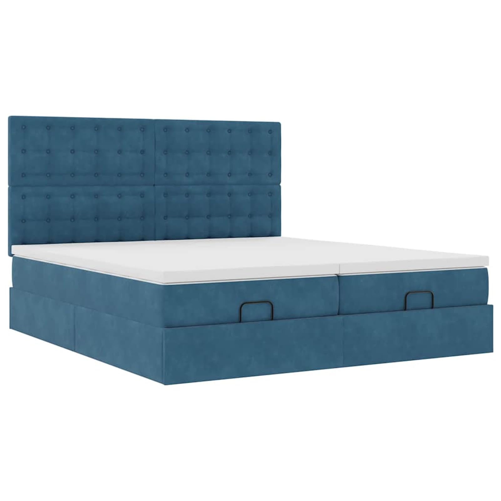 Gecheer Cama Otomana con Almacenamiento y Colchón de Resortes Individuales, Tela de Terciopelo, Luces LED, para Dormitorio y Descanso