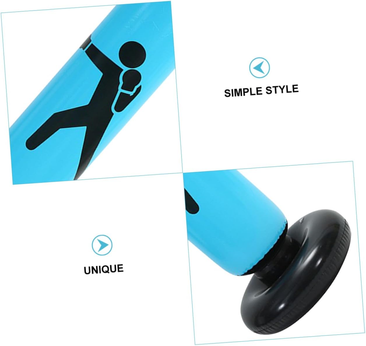 Inflatable Boxing Bag for Adults, Stable Freestanding Punching Bag with Thickened Design, Blue Inflatable Kickboxing Training Fitness Sandbag for Home Gym and Martial Arts