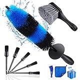 Juego de 9 brochas para limpieza de ruedas, para quitar el polvo y lavar los