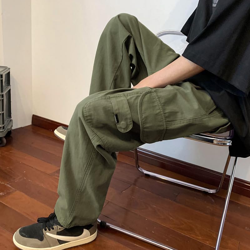 ZAFUL Men's Baggy Cargo Pants Y2k Wide Leg Parachute Sweatpant Hip Hop Streetwear Pants with Pocket2