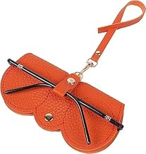 Leather Sunglasses Case, Soft Portable Slim Pouch with Wrist Strap