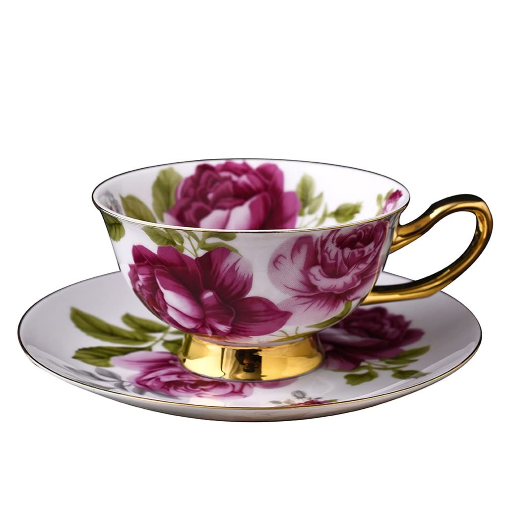 Zestaw Do Herbaty Ceramicznej Z Motywem Czerwonej Róży, Zestaw Do Herbaty Dla Dziewczynki, Filiżanka Do Kawy, Zestaw Do Herbaty Z Porcelany Kostnej