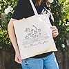 Haukea Women's Canvas Tote Bag, One More Chapter, M, Reusable Graphic Cotton Bag with Inner Pockets #2