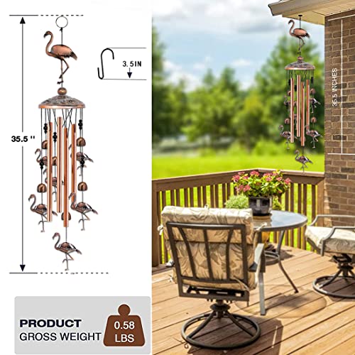 Image of BAOXUE Flamingo Wind Chimes for Outside, Flamingo Gifts for Women