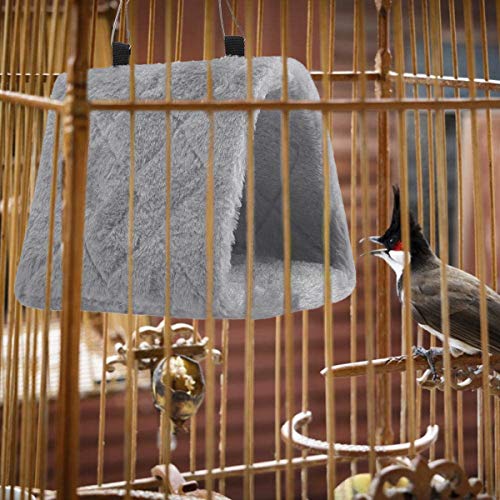 Image of Furry Warm Bird Nest House Winter Parrot Hanging Hammock Cage Tent Plush Bird Hut Hideaway Cute Guinea Pig Hamster House Cave Small Animal Sleeping Bed for Gerbil Parakeet Squirrel Hedgehog