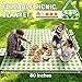 TigeJoy Extra Large Picnic Blanket Waterproof Foldable 80''x80'', Outdoor Picnic Mat Beach Blanket Sandproof for Park, Grass, Travel, Hiking, Camping Essentials, Gingham Picnic Blanket