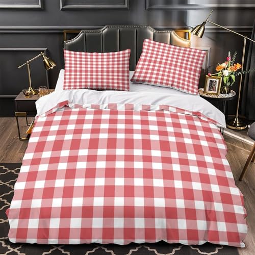 Parure de lit luxe housse de couette imprimé en 3D carreaux classique