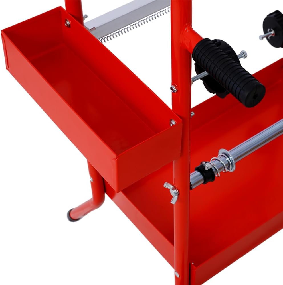 Heavy-Duty 18″ Mobile Multi-Roll Masking Paper Dispenser with Storage Trays & Tape Rollers – Auto Body, Paint Shop & DIY Workshop Solution (Red + Steel)